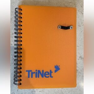 TRINET SPIRAL NOTEBOOK Orange promotional lined paper (no Pen) Plastic Cover